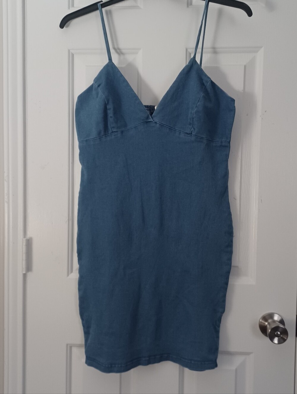 Denim Stretch Mini Dress Sz L